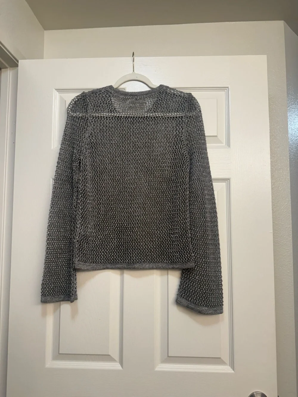 Anthropologie Metallic Open-Stitch Sweater - Picture 8 of 14